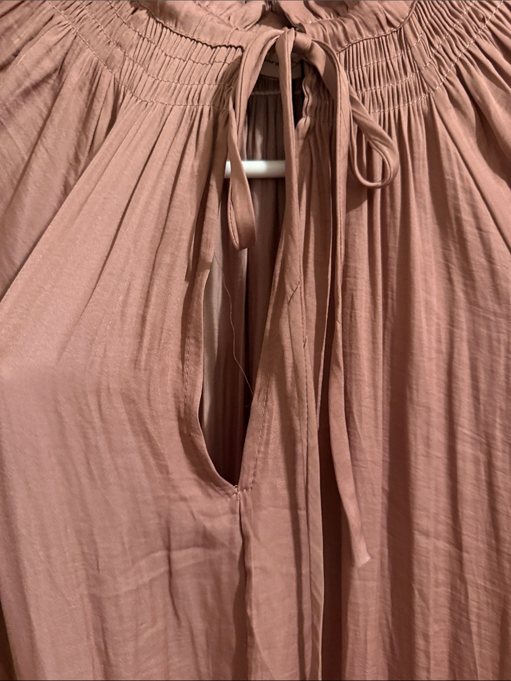 Mustard Seed Dusty Rose Long Sleeve Ruffle Tiered Dress - Picture 3 of 11